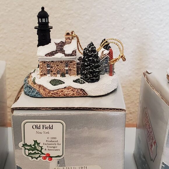 Harbour Lights 7 Ornaments w/ Box Gay Head, Old Field, West Quoddy, Barnegat - Picture 9 of 16